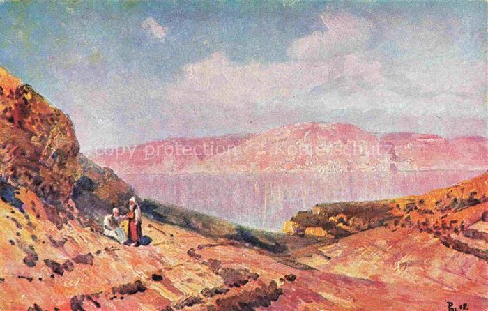 Dead Sea Totes Meer Israel Panorama Kuenstlerkarte