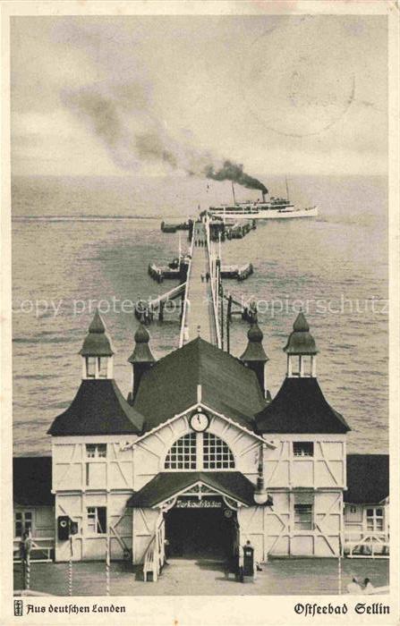 SELLIN  Ruegen Bruecke mit dem Baederdampfer Serie Aus deutschen Landen