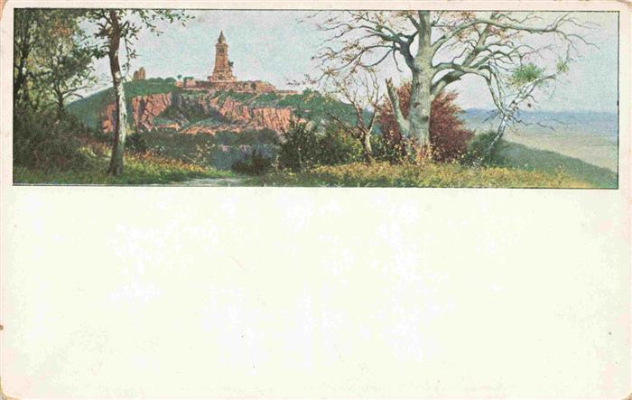 Kyffhaeuser Panorama Blick zum Kyffhaeuser Denkmal Wandgemaelde in Offiziersmess