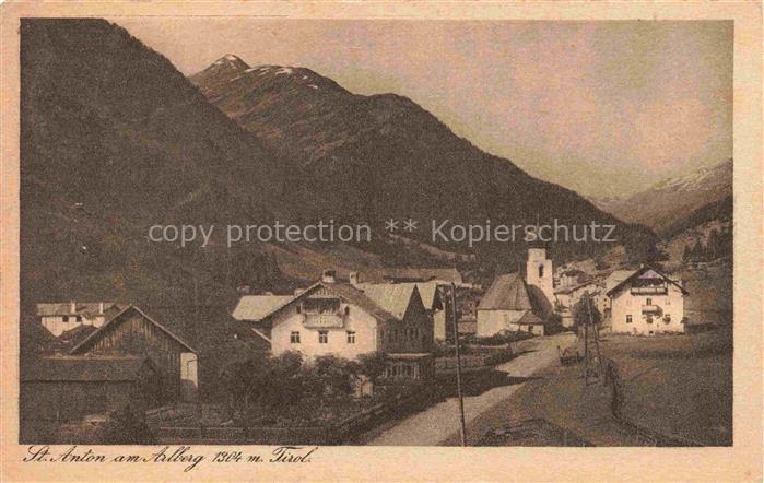 St Anton Arlberg Tirol AT Ortsansicht mit Kirche Alpen