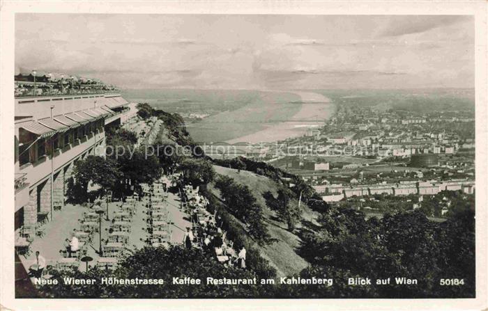 WIEN AT Neue Wiener Hoehenstrasse Kaffee Restaurant am Kahlenberg Blick ins Tal