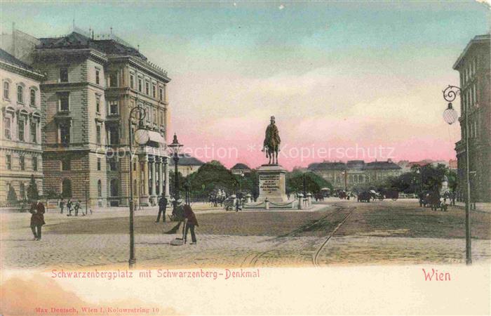 WIEN AT Schwarzenbergplatz mit Schwarzenberg-Denkmal Reiterstandbild
