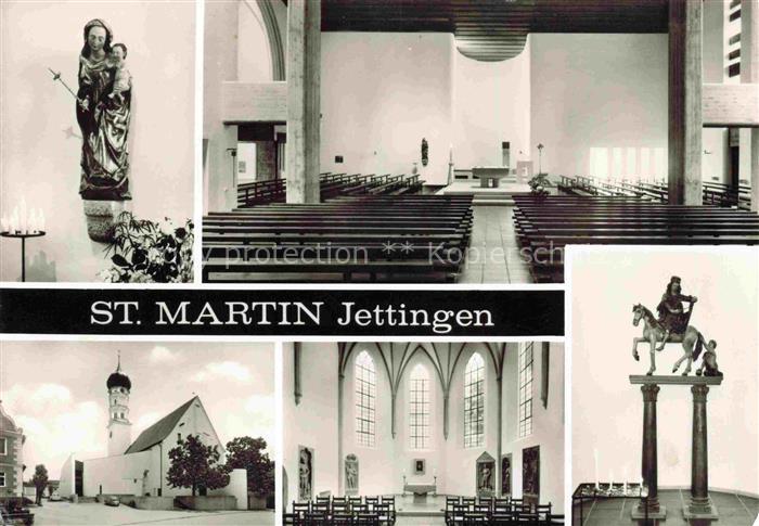 Jettingen Jettingen-Scheppach St. Martin Kirche Innenansichten Heiligenfigur
