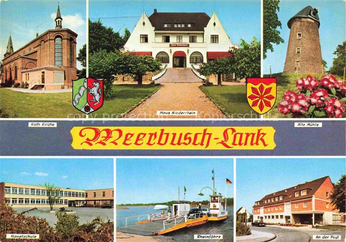 Lank-Latum Meerbusch Rhein Kirche Haus Niederrhein Alte Muehle Schule Rheinfaehr