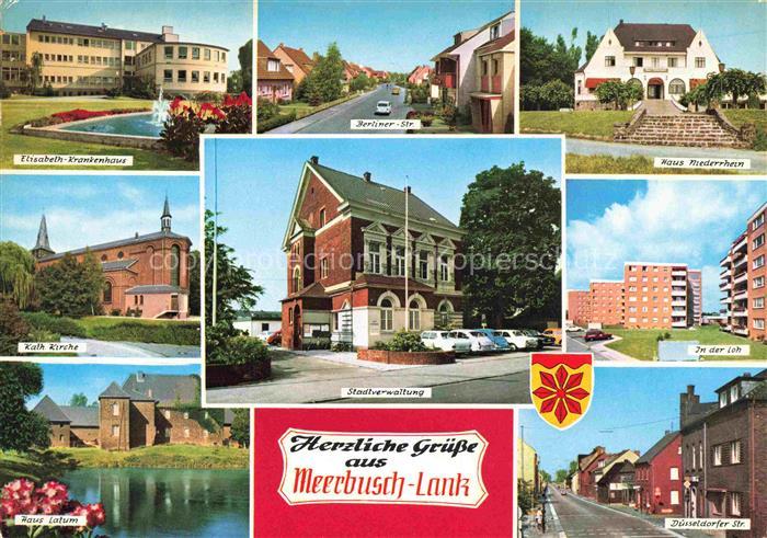 Lank-Latum Meerbusch Rhein Krankenhaus Strassenpartie Haus Niederrhein Kirche St