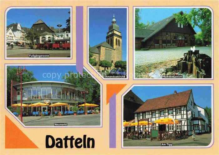 Datteln Recklinghausen NRW Fussgaengerzone Amanduskirche Heimatmuseum Neumarkt A