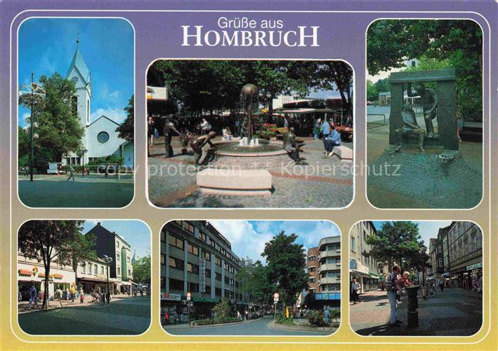 Hombruch Dortmund Kirche Brunnen Denkmal Partie Ortszentrum Fussgaengerzone