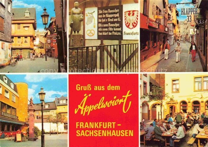 Sachsenhausen FRANKFURT AM MAIN Teilansichten aeppelwoiort Stadtzentrum Altstadt