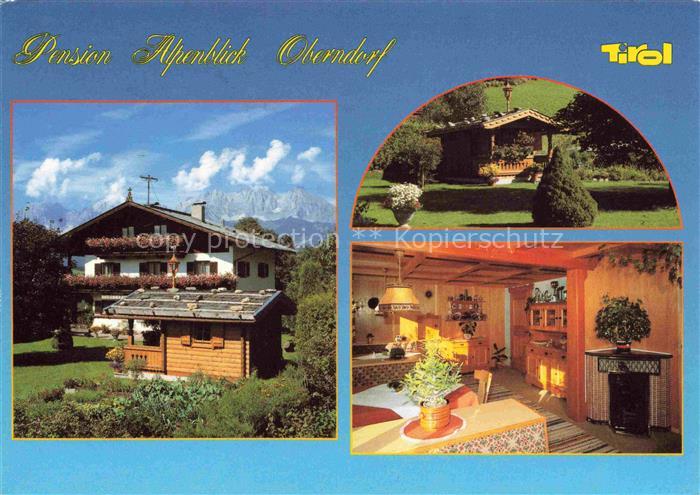 Oberndorf Tirol Pension Haus Alpenblick Gastraum Garten