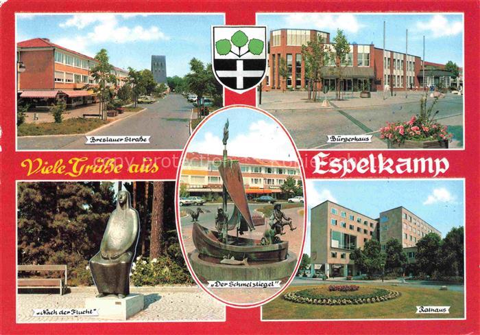 Espelkamp Minden-Luebbecke NRW Breslauer Strasse Buergerhaus Plastik Denkmal Rat