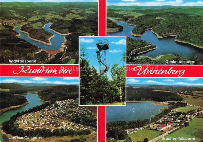 Unnenberg und Umgebung Aggertalsperre Aussichtsturm Genkeltalsperre Lingese-Tals