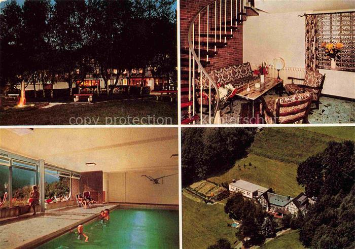 Saalhausen Sauerland Kurhotel Haus Hilmeke Hallenbad Foyer Luftaufnahme