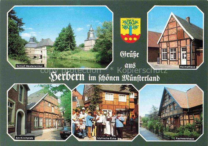 Herbern Schloss Westerwinkel Heimathaus Kirchplatz Idyllische Ecke Fachwerkhaus
