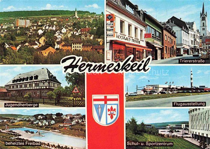 Hermeskeil Panorama Triererstrasse Jugendherherbe Flugausstellung Freibad Schul-