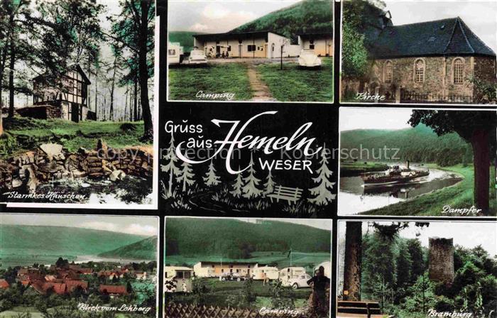 Hemeln Starmkes Haeuschen Camping Kirche Dampfer Lohbergblick Bramburg