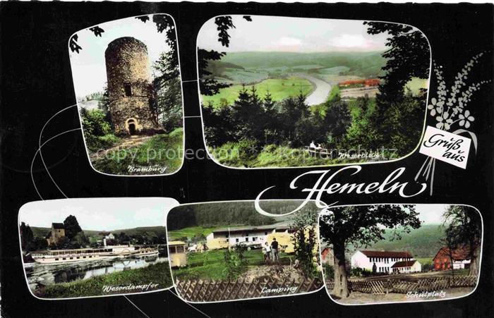 Hemeln Bramburg Weserblick Weserdampfer Schulplatz Camping