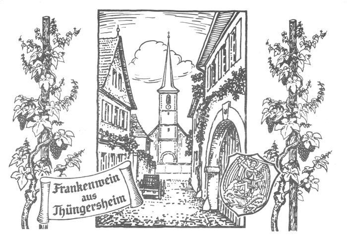 Thuengersheim Ortsmotiv Zeichnung