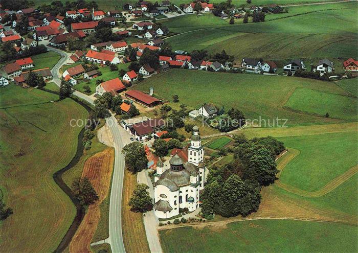 Sielenbach Aichach-Friedberg Bayern Fliegeraufnahme mit Wallfahrtskirche Maria B