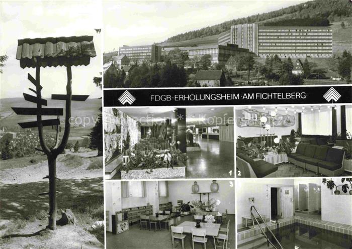 Oberwiesenthal Erzgebirge FDGB Erholungsheim am Fichtelberg Foyer Lesezimmer Kin