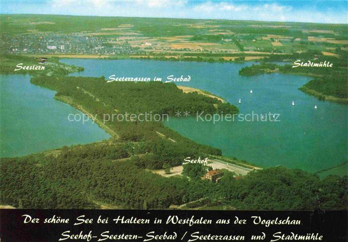 Haltern See Seestern Seeterrassen im Seebad Stadtmuehle Fliegeraufnahme