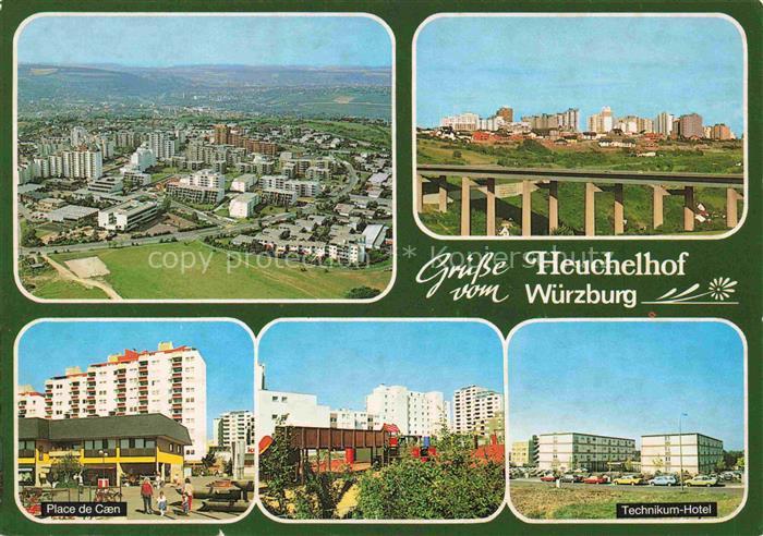 WueRZBURG Bayern Fliegeraufnahme Panorama Place de Caen Technikum Hotel