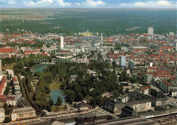 KARLSRUHE Baden Fliegeraufnahme mit Stadtgarten und Zoo