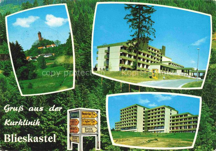 Blieskastel Burgruine Kirkel Bliestal Kurklinik Vor und Rueckansicht