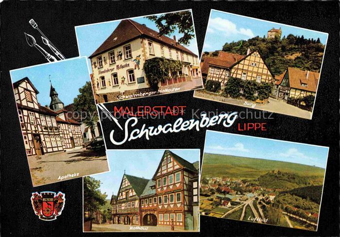 Schwalenberg Apotheke Schwalenberger Malkasten Burg Rathaus Fliegeraufnahme