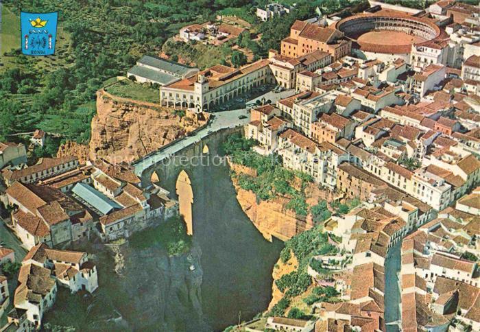 Ronda Andalucia Malaga ES Vista parcial Puente y Plaza de toros