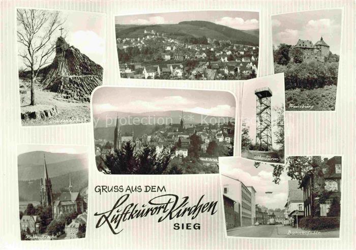 Kirchen  527m Sieg Panorama Kirche Druidenstein Otto Turm Freusburg Bahnhofstras