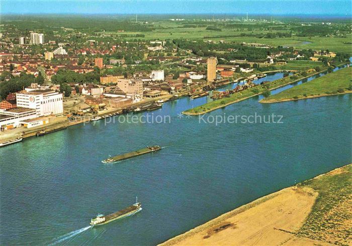 WESEL  Rhein Muendung der Lippe in den Rhein Fliegeraufnahme