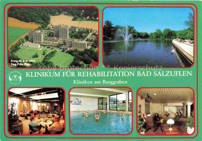 BAD SALZUFLEN Klinikum fuer Rehabilitation Fliegeraufnahme Speisesaal Hallenbad