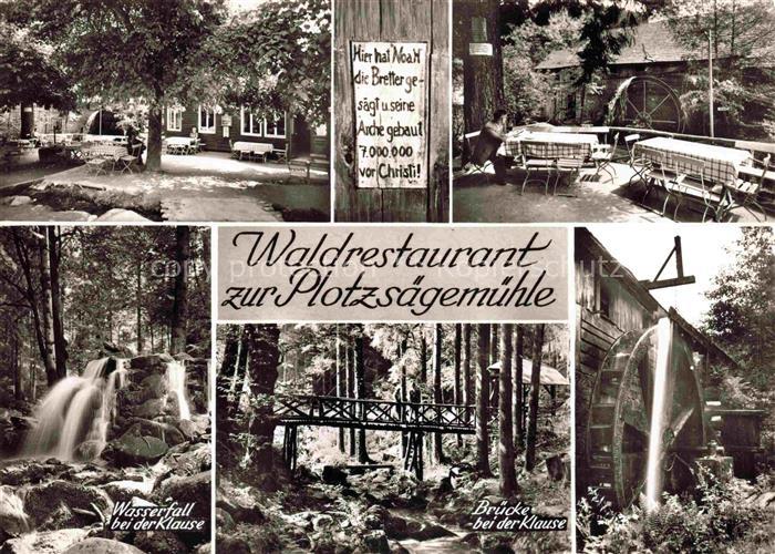 Loffenau Bad Herrenalb BW Waldrestaurant zur Plotzsaegemuehle Wasserfall Bruecke
