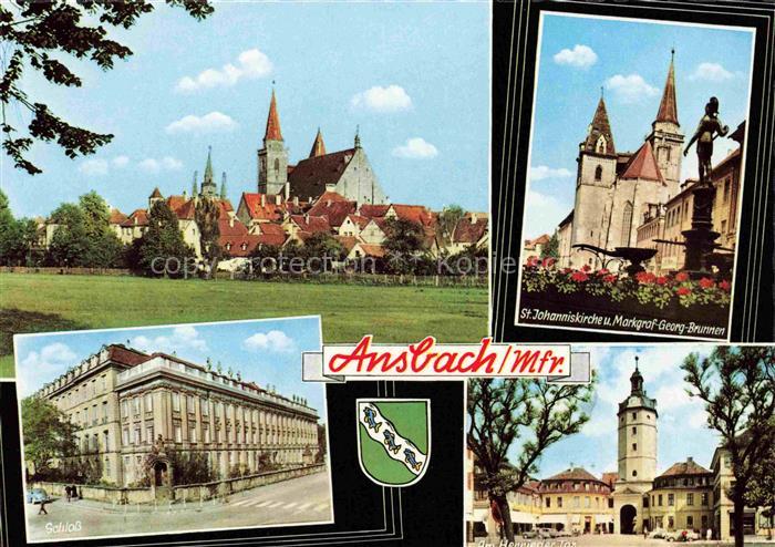 ANSBACH Mittelfranken Bayern Schloss St Johanniskirche Markgraf Georg Brunnen He