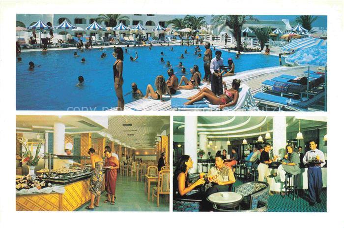 Djerba Jerba Tunesie Hotel Les Quatres Pool Buffet Restauran