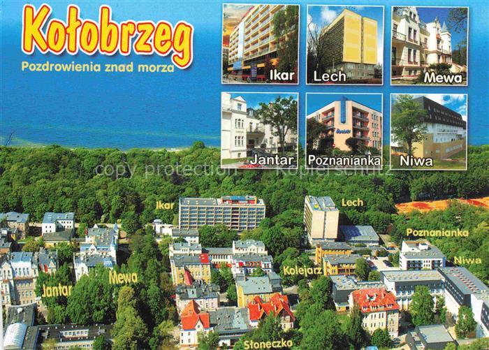 KOLOBRZEG Kolberg Ostseebad PL Fliegeraufnahme Ikar Lech Mewa Jantar Poznanianka