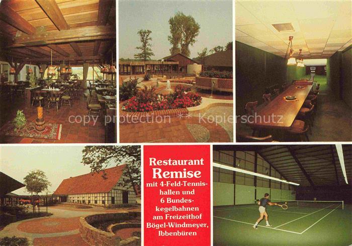 Ibbenbueren NRW Restaurant Remise Gastraum Park Kegelbahn Tennishalle