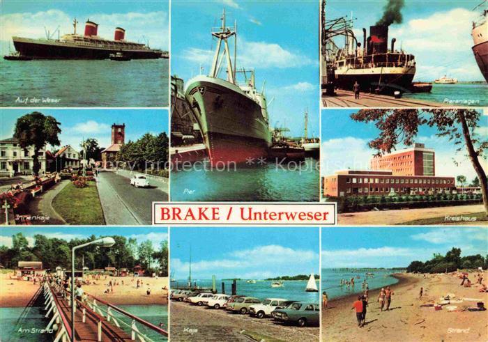 Brake Unterweser Weserpartie Pier Am Strandpartien Koje Kreishaus Pieranlagen