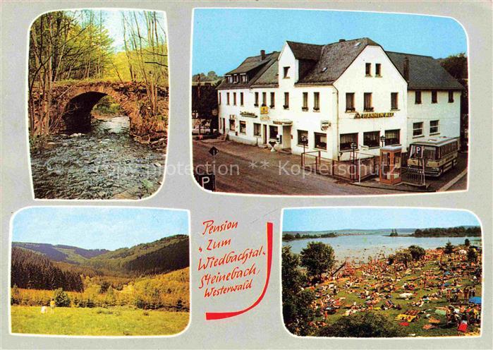 Steinebach Wied Gasthof Pension zum Wiedbachtal Landschaftspanorama Badestrand