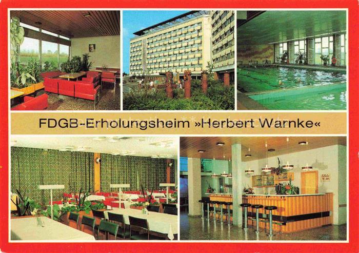 Klink Waren FDGB-Erholungsheim Herbert Warnke Empfangshalle Hallenbad Restaurant
