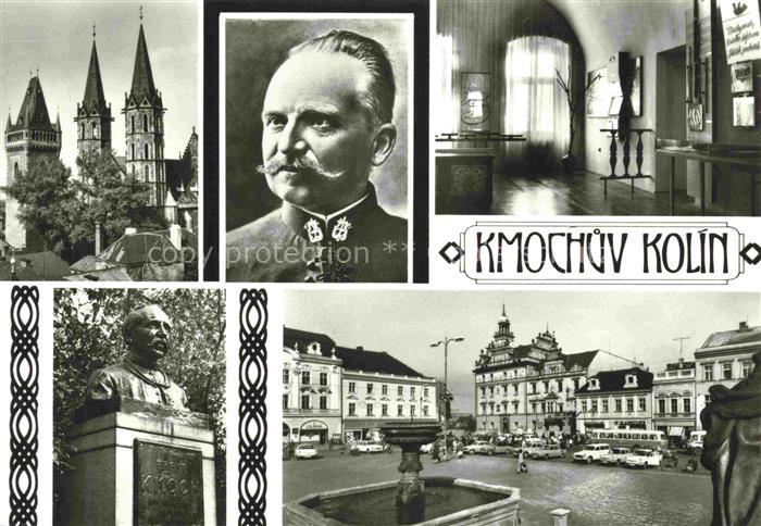 KOLIN nad LABEM Koeln Elbe CZ Komponist Frantisek Kmoch Denkmal Bueste Kirche St