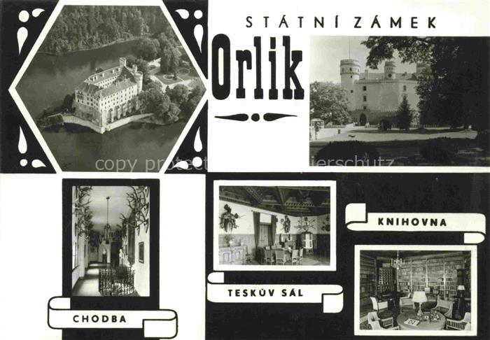 Orlik nad Vltavou CZ Statni Zamek Chodba Teskuv Sal Knihovna Schloss