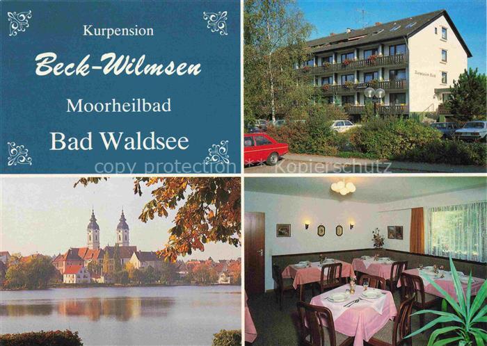 Bad Waldsee Kurpension Beck-Wilmsen Moorheilbad Restaurant Blick ueber den See z