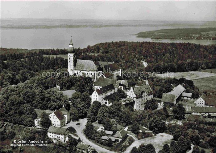 Andechs Bayern Kloster Starnberger See Original Luftbildaufnahme