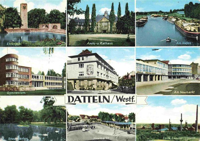 Datteln Recklinghausen NRW Ehrenmal Amtshaus Rathaus Hafen Gymnasium Hohe Strass