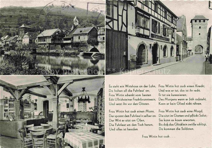 Dausenau Rheinland-Pfalz Altes historisches Wirtshaus an der Lahn Gaststube Stad