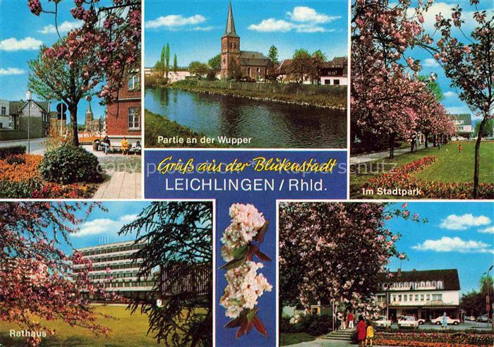 Leichlingen Rheinland Rathaus Partie an der Wupper Stadtpark