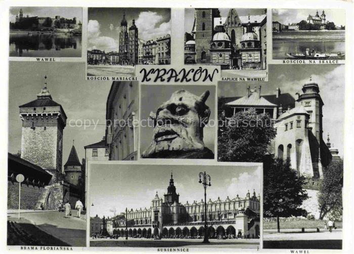 KRAKOW Krakau PL Wawel Kosciol Mariacki Brama Florianska Sukiennice Kaplica na W