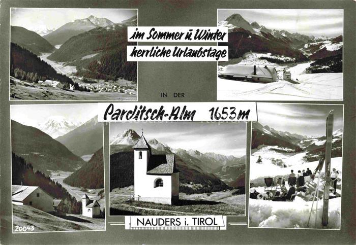 Nauders Tirol AT Panorama Kirche Skilift