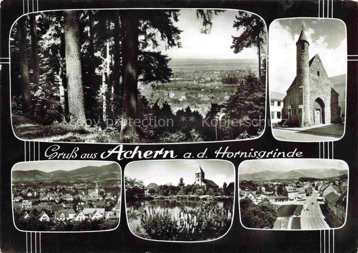 Achern Baden Panorama Teilansichten Kirche